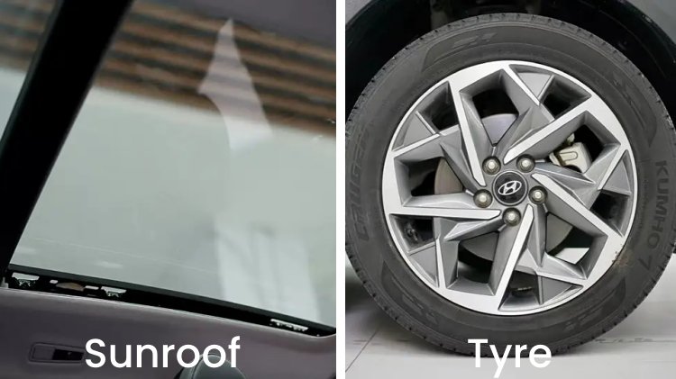 The sunroof and tyre of Used 2020 Hyundai Tucson 280 TGDi